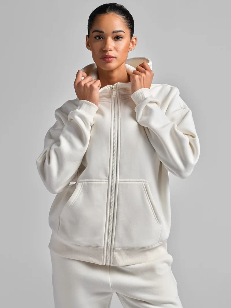 Basic Crop Zip Hoodie