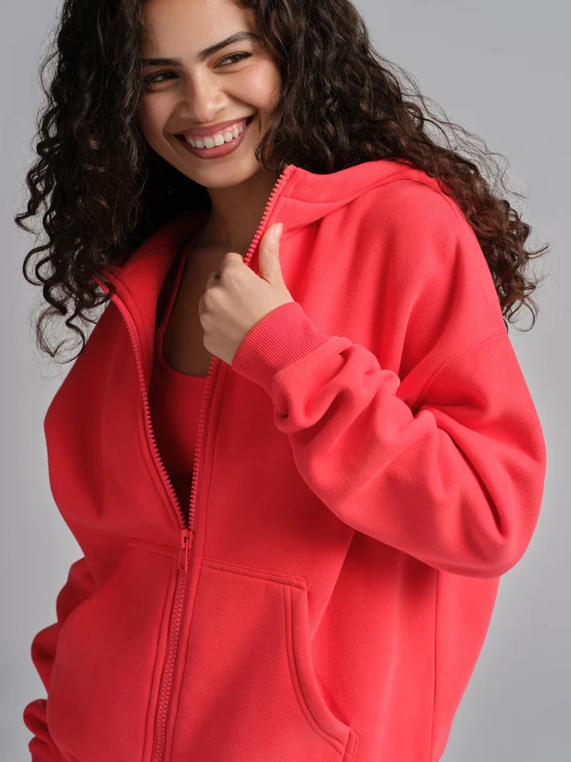 Basic Crop Zip Hoodie