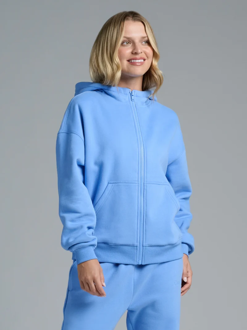 Basic Crop Zip Hoodie
