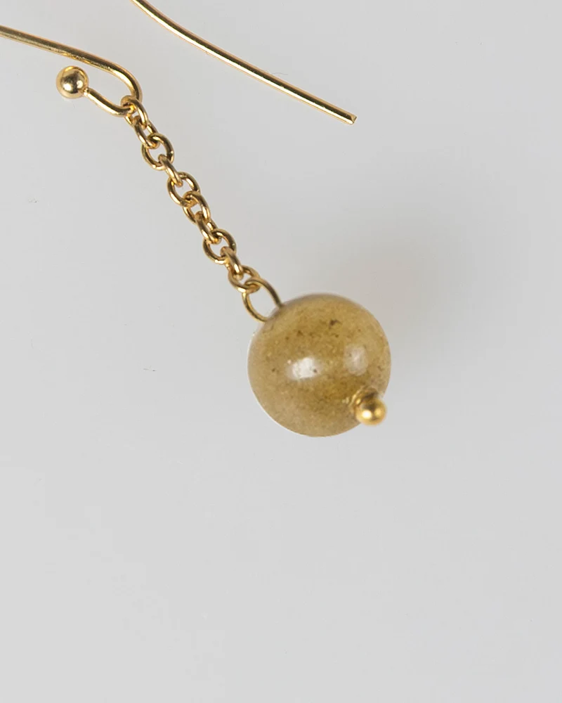 Pendientes con bola verde