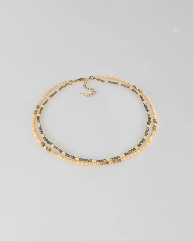 Collar doble color verde
