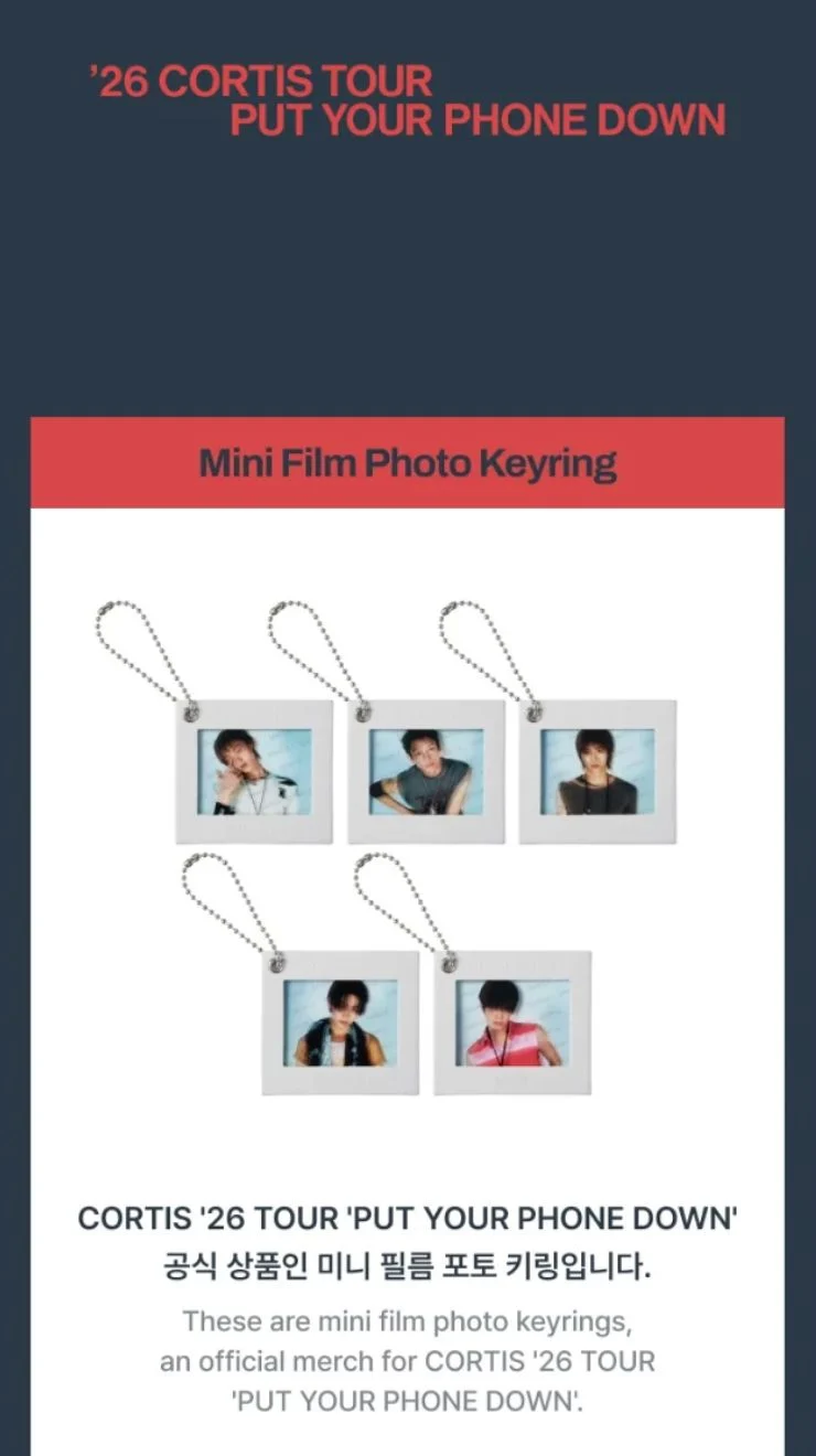 CORTIS - MINI FILM PHOTO KEYRING ('26 CORTIS TOUR : PUT YOUR PHONE DOWN MD)
