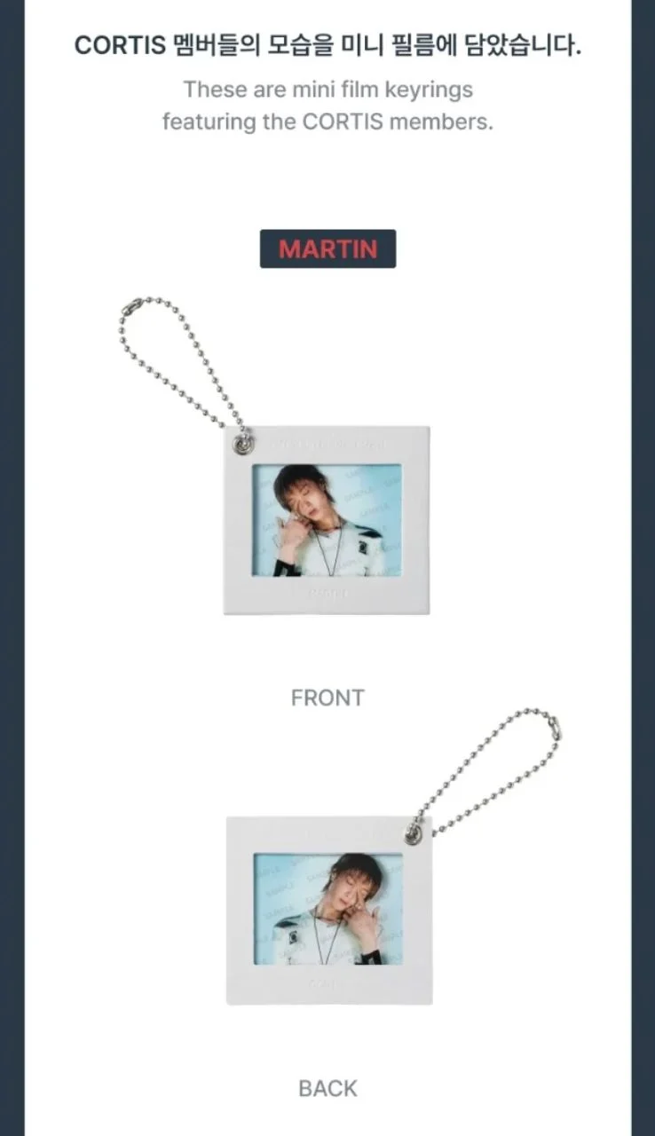 CORTIS - MINI FILM PHOTO KEYRING ('26 CORTIS TOUR : PUT YOUR PHONE DOWN MD)