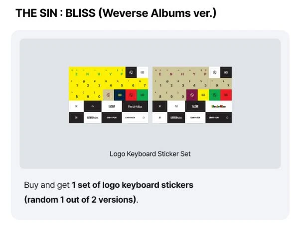 ENHYPEN - THE SIN: BLISS (WEVERSE ALBUMS VER.) + Weverse Gift