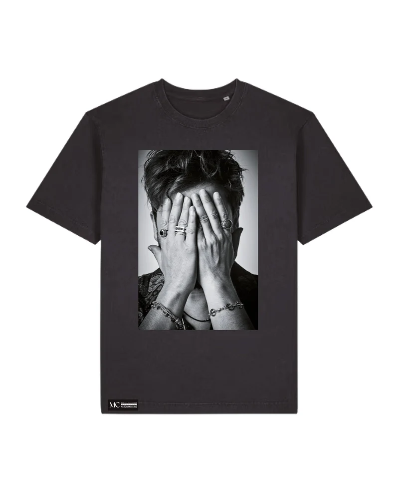 Manuel Carrasco - Camiseta Unisex "Foto Manos Cara" Negro Vintage
