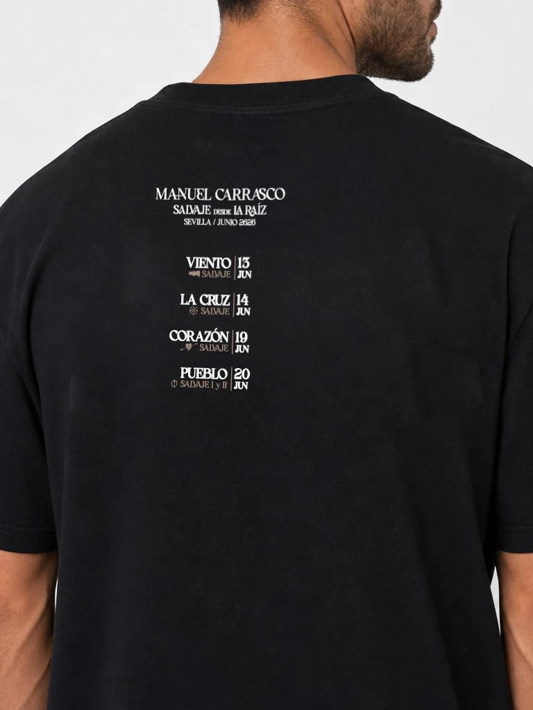 Manuel Carrasco - Camiseta Unisex "Salvaje desde la Raíz" Negra