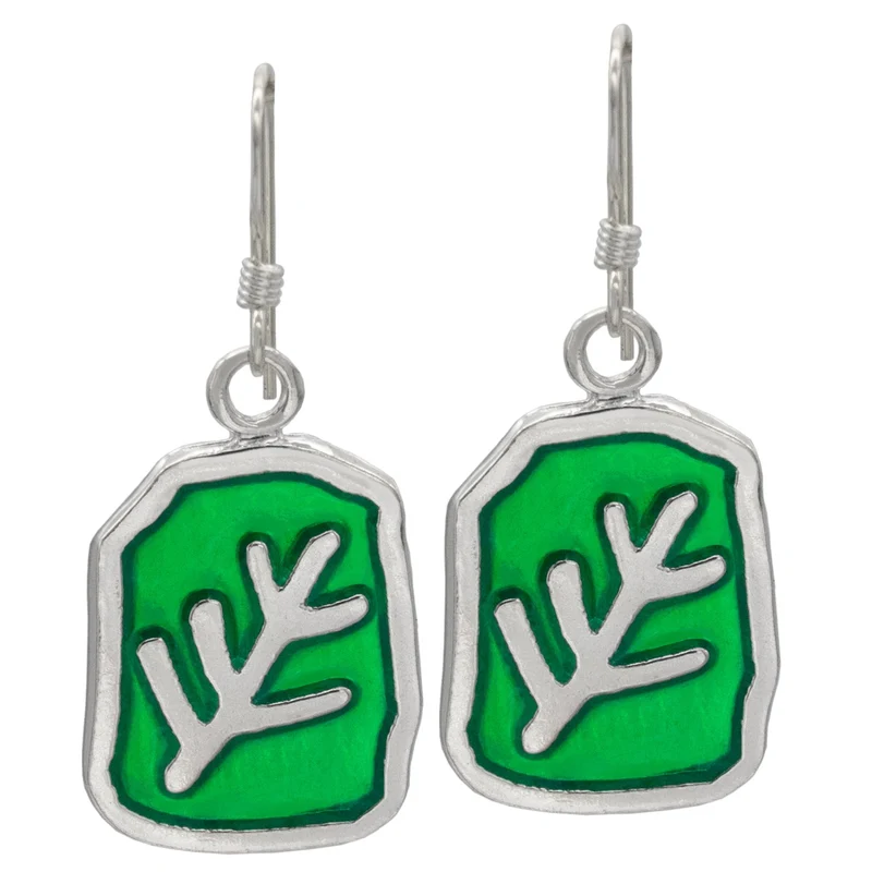 Pendientes de signo anciano esmaltados