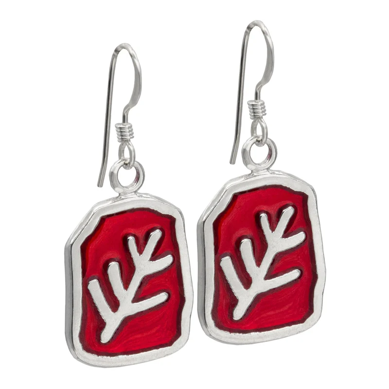 Pendientes de signo anciano esmaltados