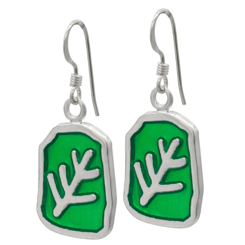 Pendientes de signo anciano esmaltados