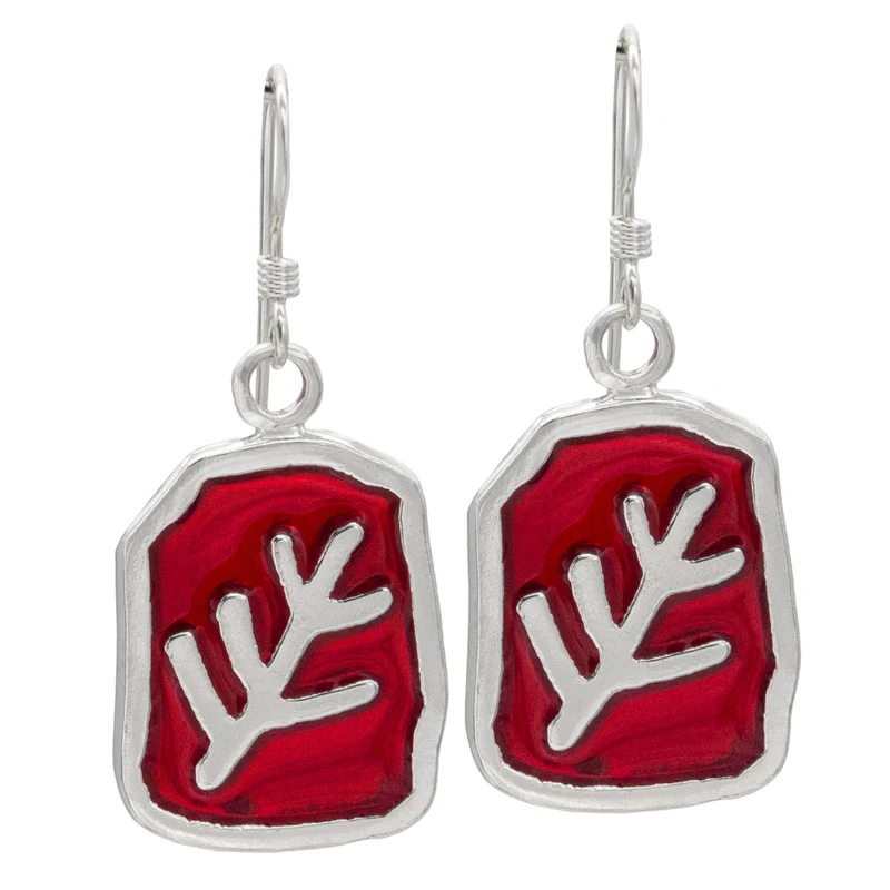 Pendientes de signo anciano esmaltados