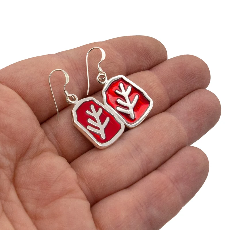 Pendientes de signo anciano esmaltados