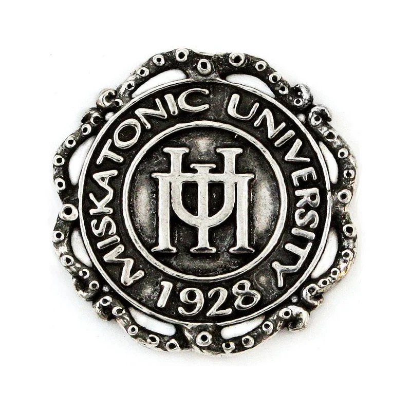 Pin de la Universidad de Miskatonic con cinta de tentáculo - Plata