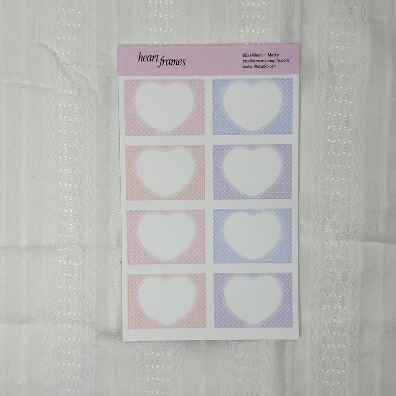 Heart frame sticker sheet