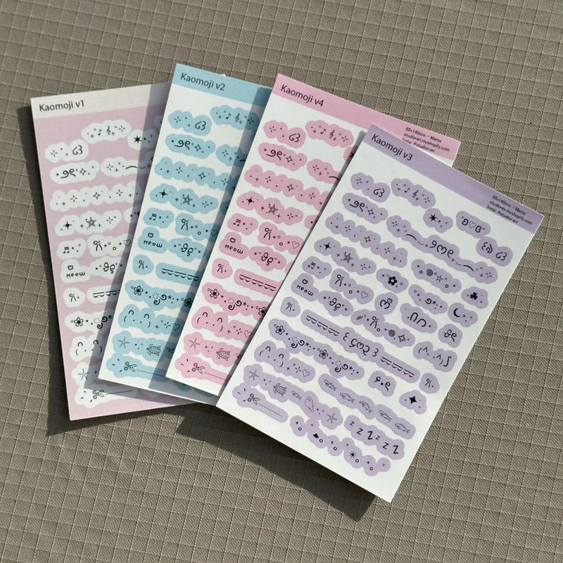 Kaomoji sticker sheets