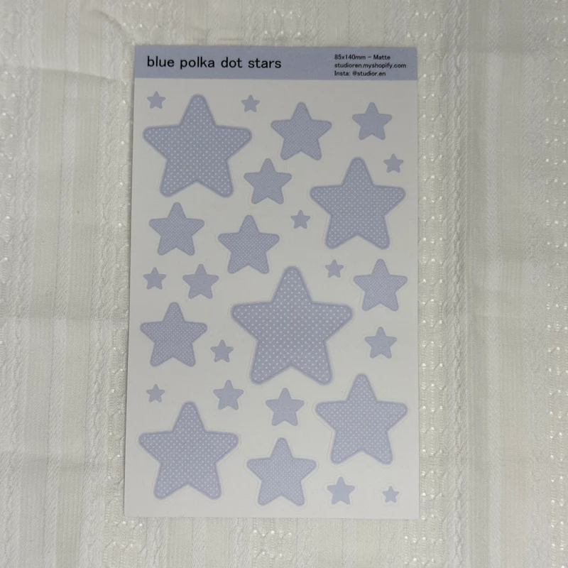 Polka dot stars sticker sheet