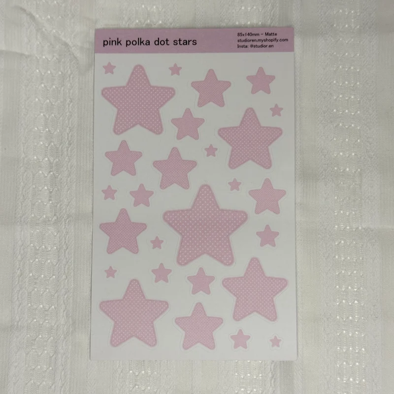 Polka dot stars sticker sheet