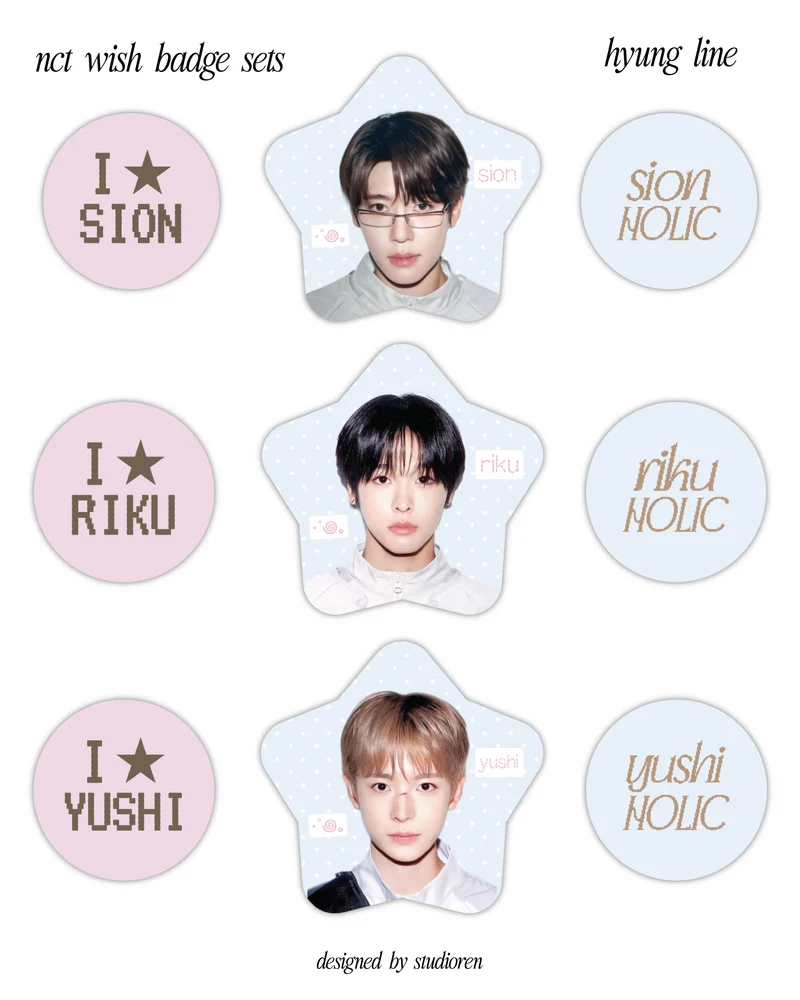 nct wish cupid badge sets