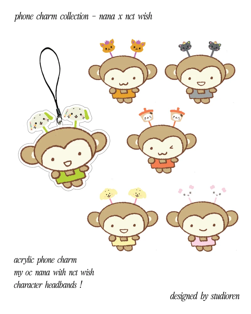nana x nct wish phone charms