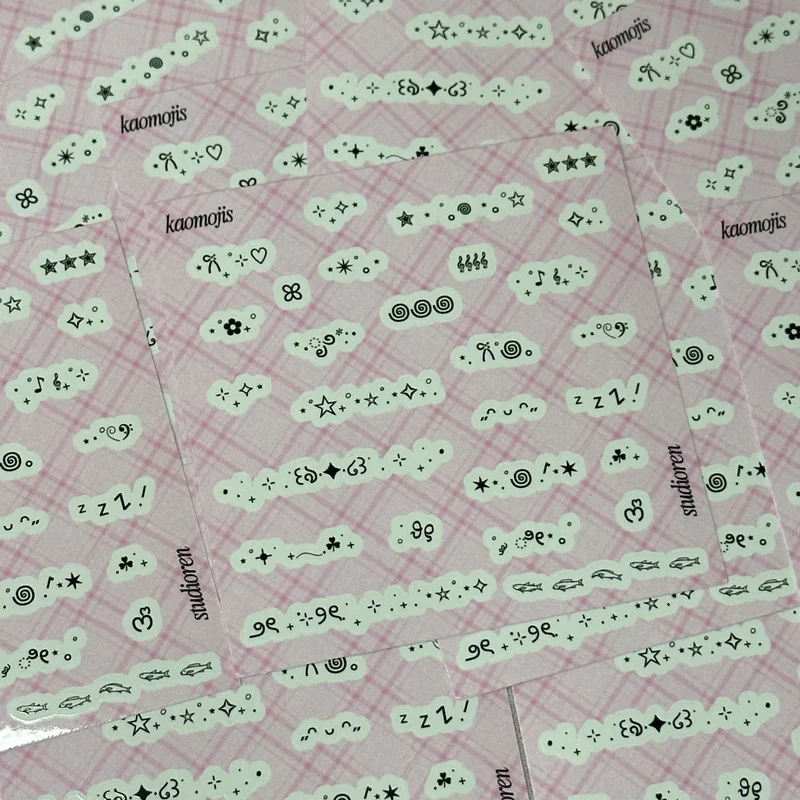 Kaomoji sticker sheet