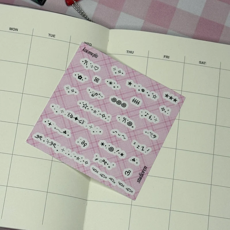 Kaomoji sticker sheet
