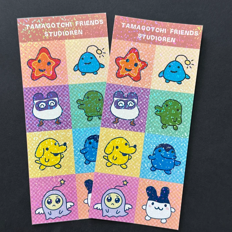 Tamagotchi glitter sticker sheets