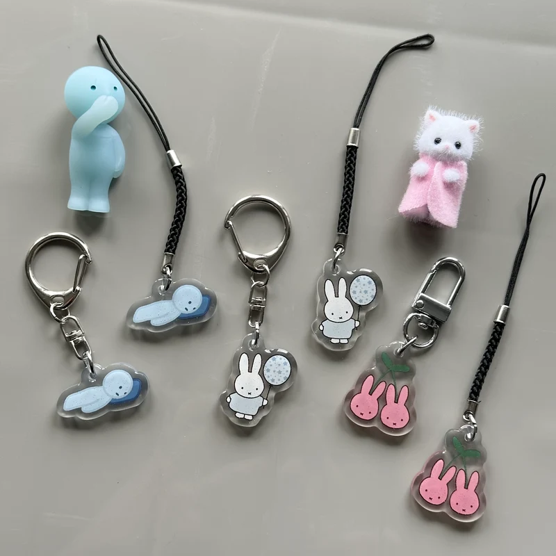 Smiski & miffy glittery phone charms / keychain