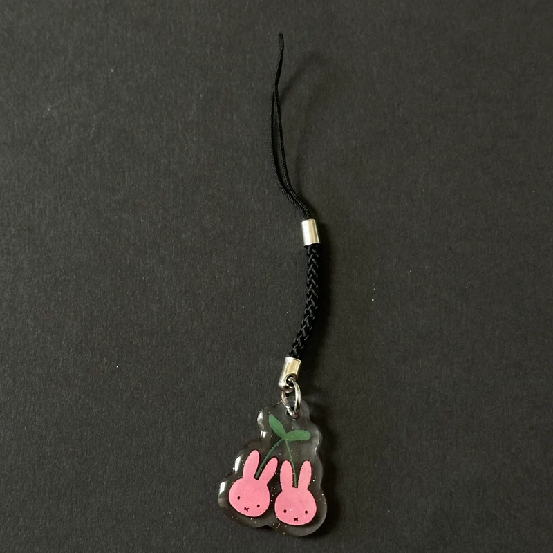 Smiski & miffy glittery phone charms / keychain