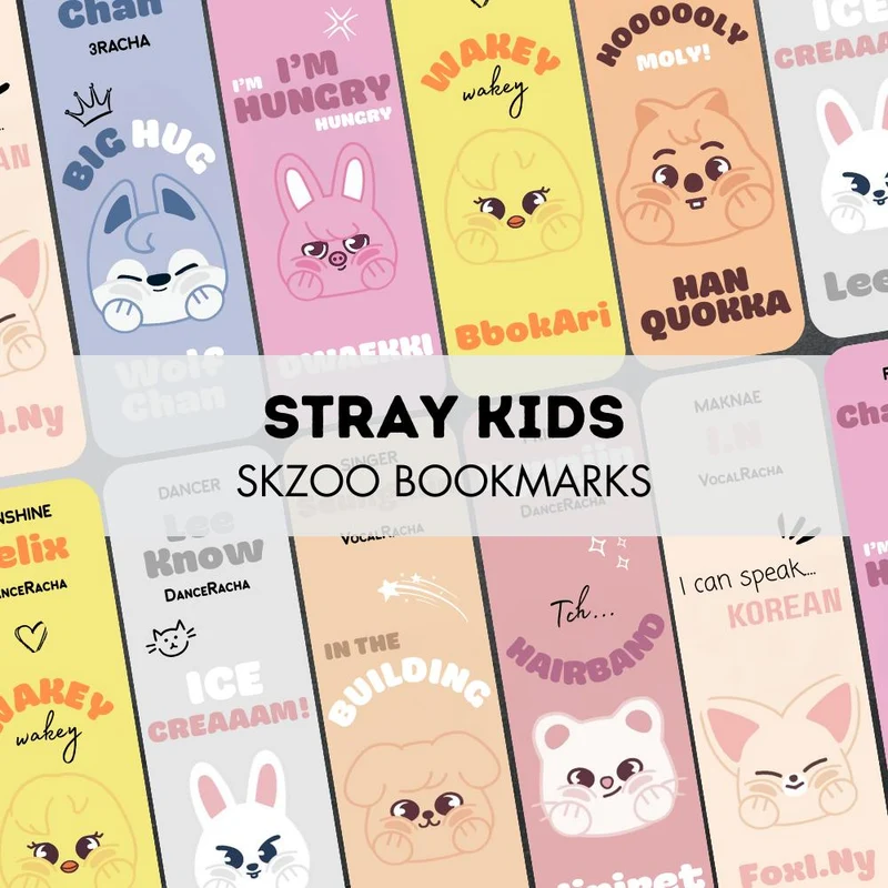 Stray Kids (SKZ) Bookmarks | Kpop Bookmarks | Skzoo Bookmarks