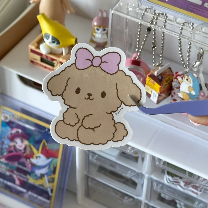 Pretty poodle sticker flake