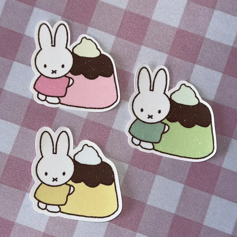 Pudding miffy glitter sticker flakes