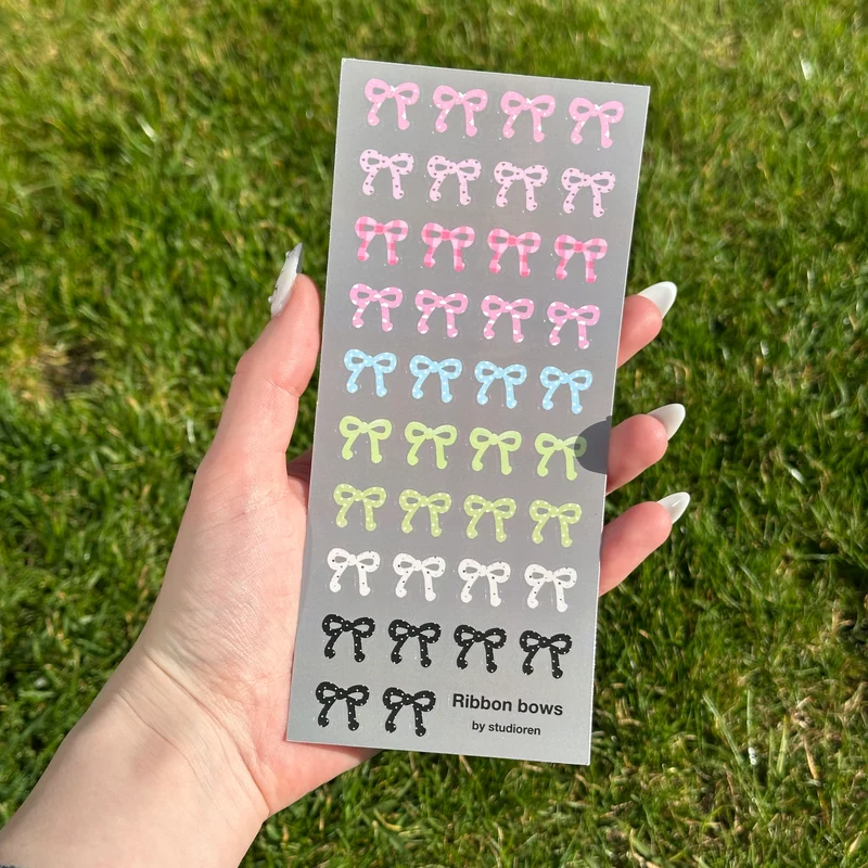 Mini ribbon bows deco sticker sheet