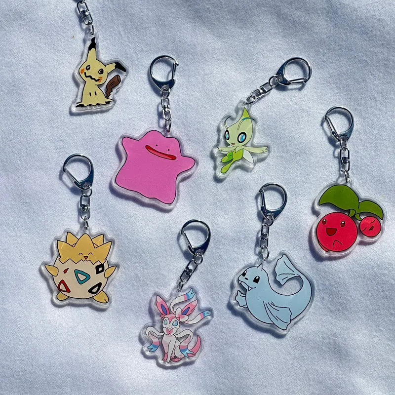 Pokemon fanart acrylic keychains