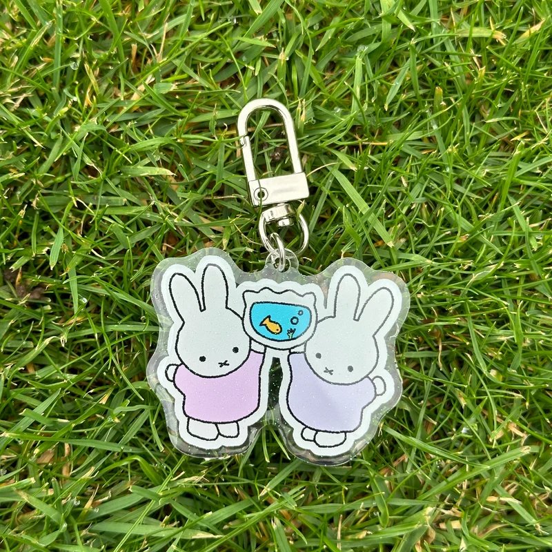 Fishbowl Miffy Glitter Epoxy Keychain