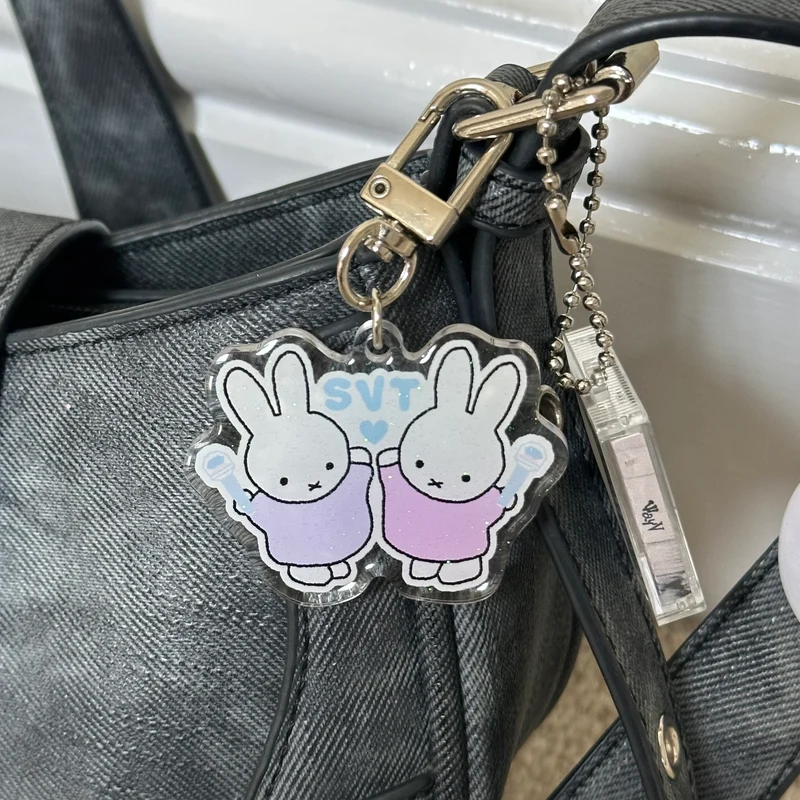 Carat Miffy Duo Glitter Epoxy Keychain