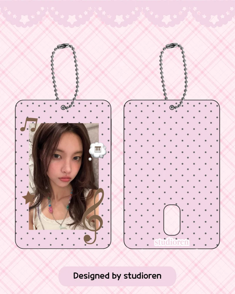 polka dot music photocard holder