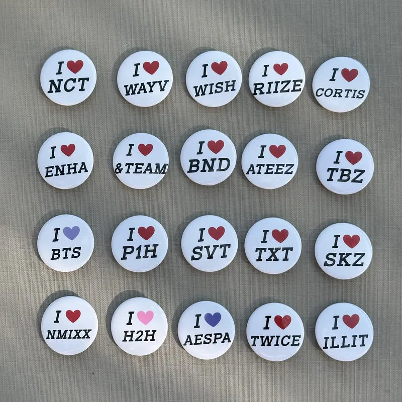 i heart ___ kpop mini badges