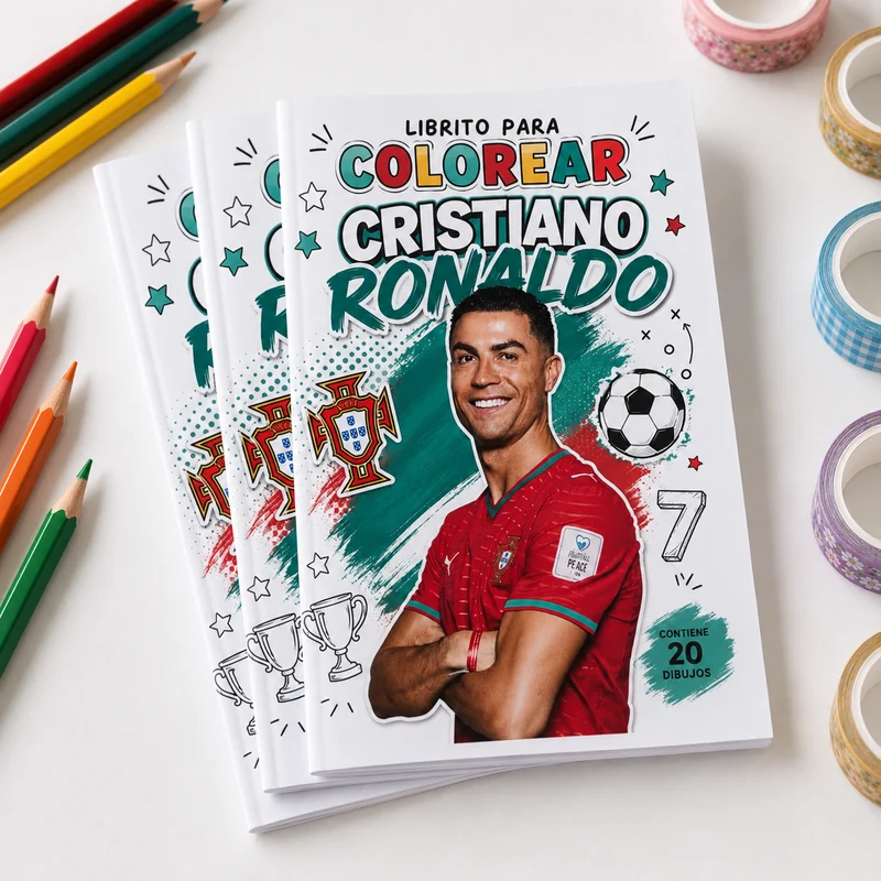 Cristiano Ronaldo - Librito para pintar