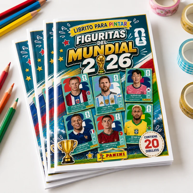 Figuritas del Mundial 2026 - Librito para pintar
