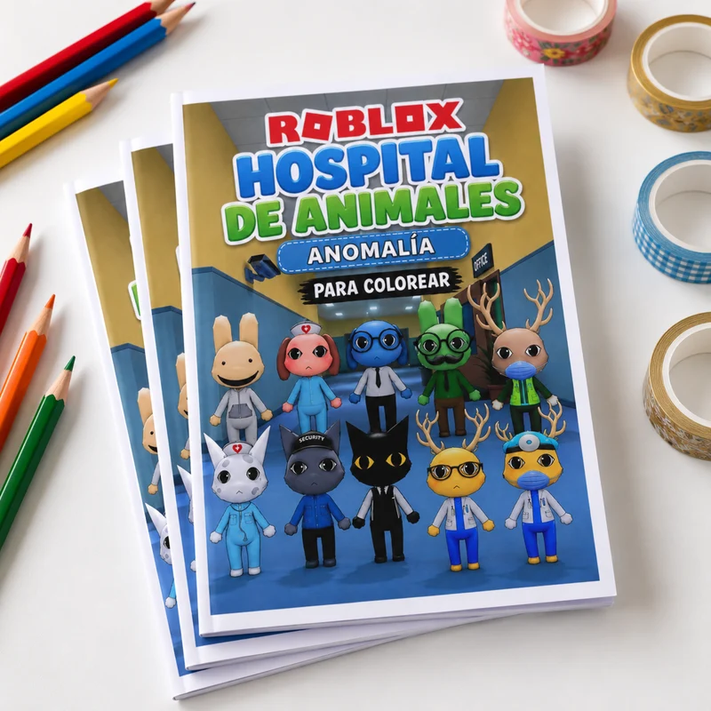 Roblox HOSPITAL DE ANIMALES (Anomalía) - Librito para pintar
