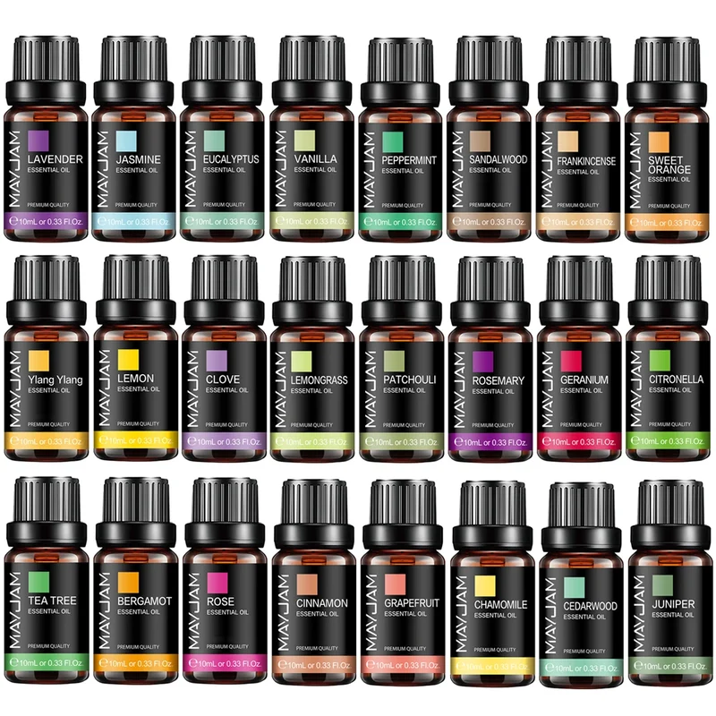 MAYJAM 10ML Essential Oil Lavender Jasmine Eucalyptus Vanilla Sandalwood Bergamot Rosemary Citronella Cinnamon Fragrance Oil
