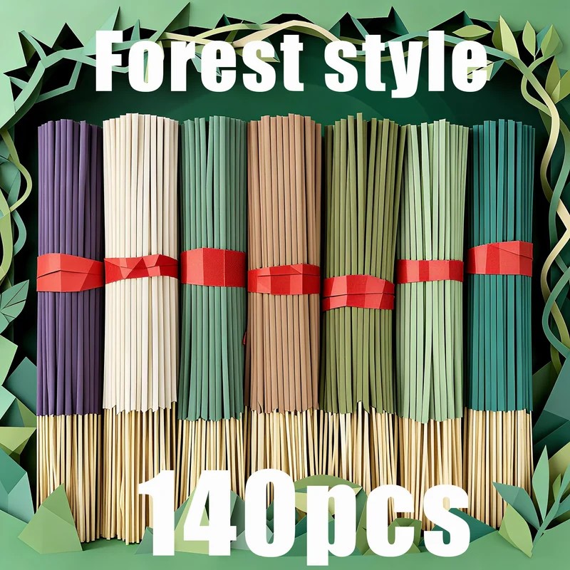 7 Sets of 140 Incense Sticks, Available in Four Seasonal Sets: Rose, Lavender, Sandalwood, Jasmine, Mint, Cherry Blossom, Herbal, and Dragon Blood Wood, with 20 Sticks Per Pack, Suitable for Home Use, Office, Yoga, Meditation