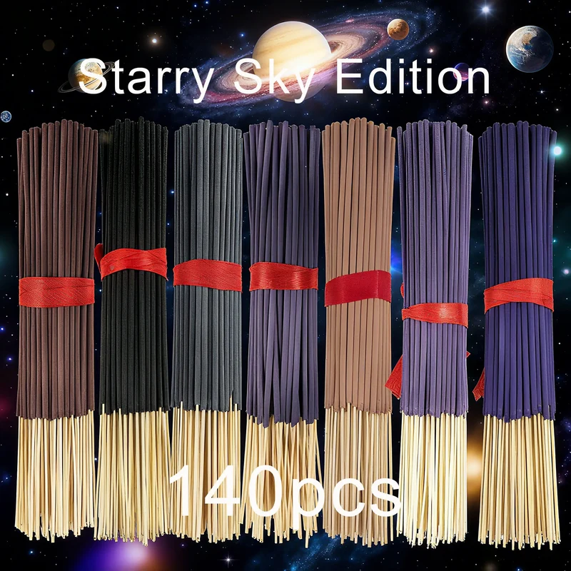 7 Sets of 140 Incense Sticks, Available in Four Seasonal Sets: Rose, Lavender, Sandalwood, Jasmine, Mint, Cherry Blossom, Herbal, and Dragon Blood Wood, with 20 Sticks Per Pack, Suitable for Home Use, Office, Yoga, Meditation