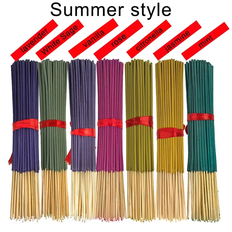7 Sets of 140 Incense Sticks, Available in Four Seasonal Sets: Rose, Lavender, Sandalwood, Jasmine, Mint, Cherry Blossom, Herbal, and Dragon Blood Wood, with 20 Sticks Per Pack, Suitable for Home Use, Office, Yoga, Meditation