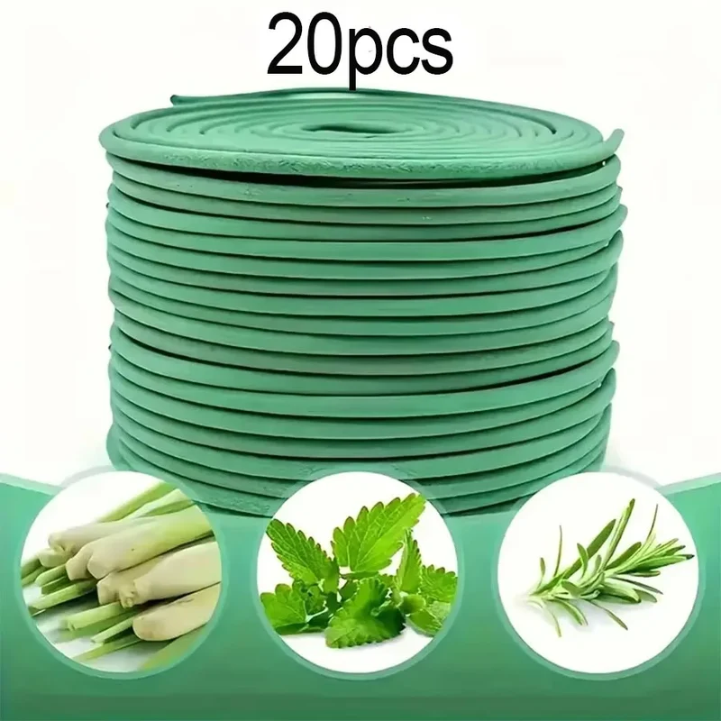 Natural Lemongrass Scent 20/40pcs Citronella Incense Coils with Holder - Outdoor, Poolside, Patio, Porch, Deck, Camping