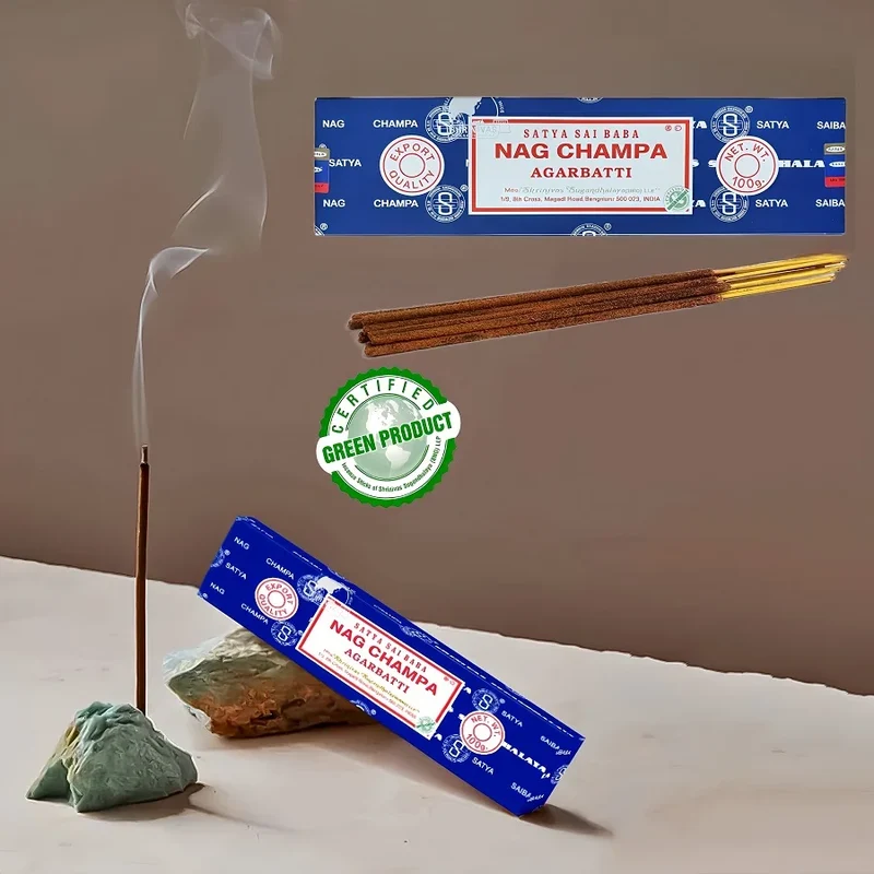 Satya Sai Baba 15g Hand-Rolled Incense Sticks, 6 Scents: Sandalwood, Lavender, Dragon's Blood, Agarwood, Patchouli, etc.