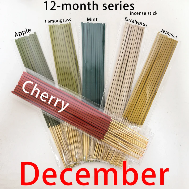 6 Sets of Approximately 126 High-Quality Incense Sticks - Including Shrubs, Lavender, Lemongrass, Dragon's Blood, Rose, Jasmine, Cherry Blossom, Suitable for Purification, Yoga Meditation, and Home Use - Perfect Gift with Lon