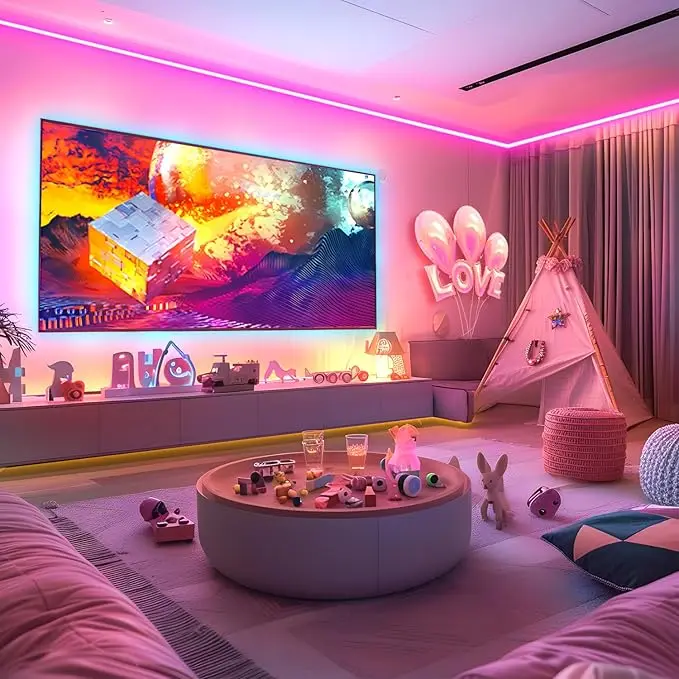 RGB Flexible Neon Strip Lights with App/Remote Control, Multiple Modes, Music Sync, IP65 Waterproof LED Strip Neon Rope Lamp
