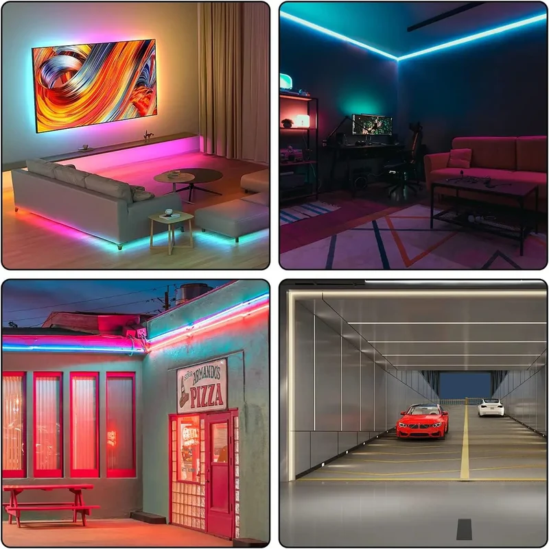 RGB Flexible Neon Strip Lights with App/Remote Control, Multiple Modes, Music Sync, IP65 Waterproof LED Strip Neon Rope Lamp