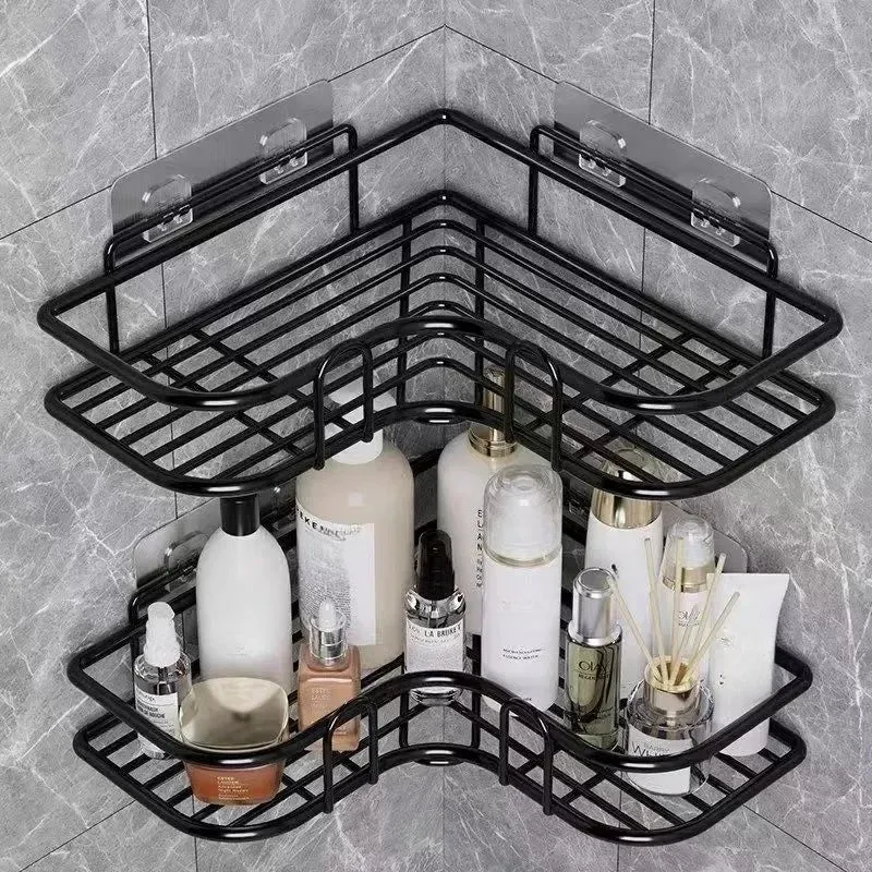 Stainless Steel Corner Shower Rack - Rustproof, Wall-mounted Bathroom Storage Rack for Shampoo, Toner and Cosmetics