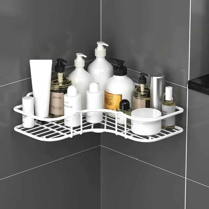 Stainless Steel Corner Shower Rack - Rustproof, Wall-mounted Bathroom Storage Rack for Shampoo, Toner and Cosmetics